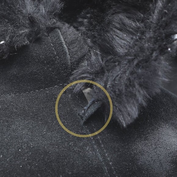 Vintage Bravo Browns Suede Faux Fur Boots Ankle Booties Italy Y2K Black Winter - Picture 10 of 11